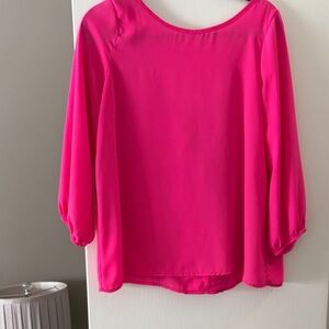 Love Culture Hot Pink Scoop Neck Blouse